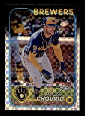 JACKSON CHOURIO 2024 TOPPS CHROME #161 BREWERS XFRACTOR ROOKIE 