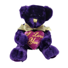 Dan Dee Purple Bear I Love You Heart Valentine Plush 9 in Collectors Choice