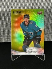 2021-22 UD ALLURE YELLOW/GREEN RAINBOW #R47 LANE PEDERSON SAN JOSE SHARKS