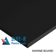HDPE Marine Board Plastic Sheet - 3/4" Thick (19mm) - Black - 24" x 54"