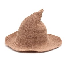 Womens Girls Khaki Witch Hat Wizard Halloween Cosplay Costumes Party Daily