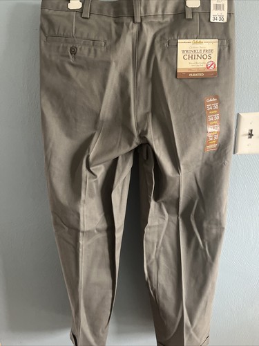 NEW Cabela's Outfitter Series Wrinkle Free Chinos Pleated Front Pants 34x30 - Picture 4 of 6