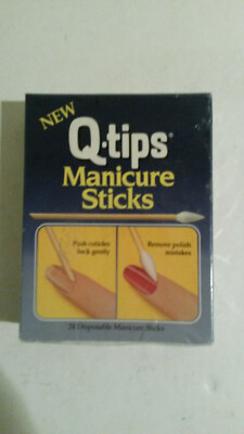 Q Tips Manicure Sticks vitnage NOS package 24 Cheesebrough Ponds mark sealed 
