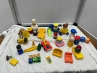 Big Lot Vintage Fisher Price Little People Bike Furniture Chunky Lion Giraffe