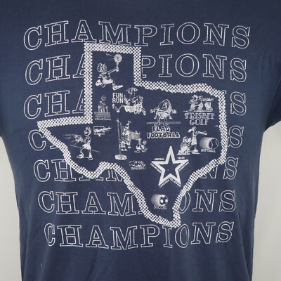 VTG 80s Screen Stars Texas Champions Sports Football T Shirt Mens 
