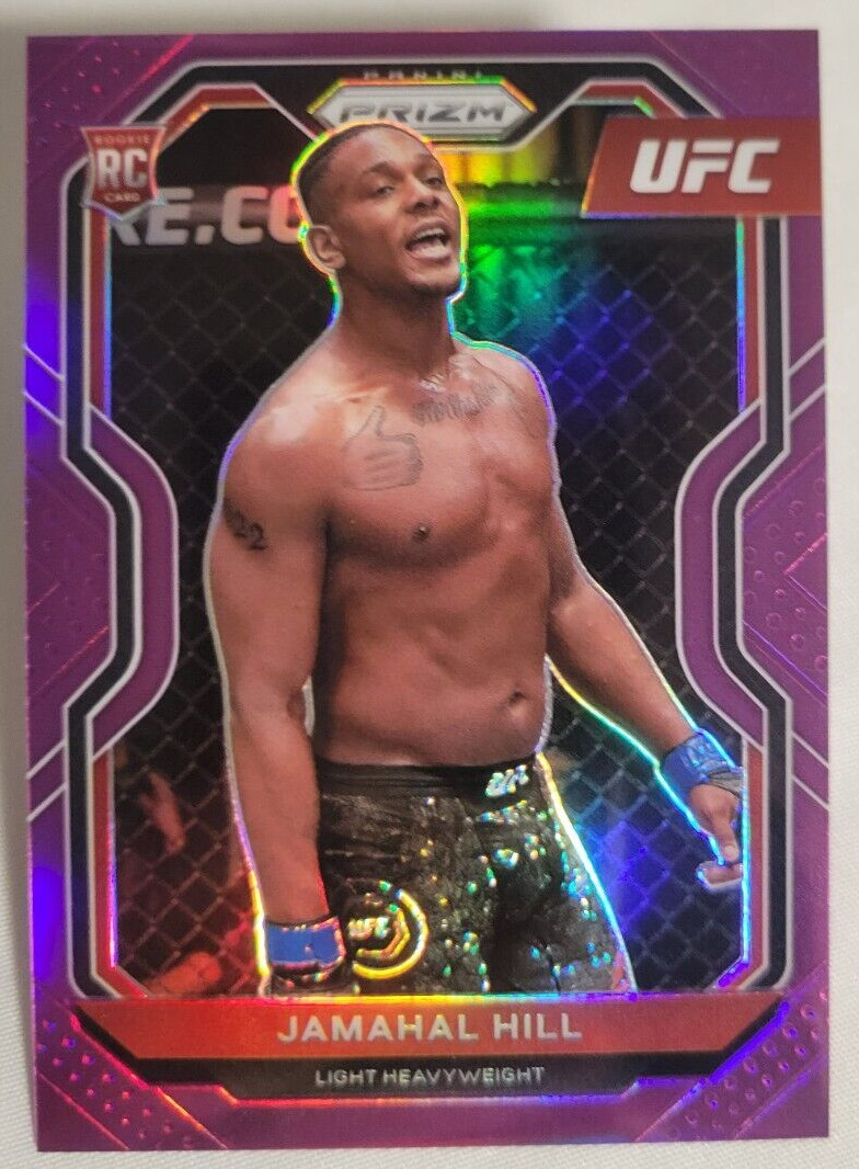 2021 Panini UFC Prizm Jamahal Hill Rookie Card Purple Refractor #42 129/149