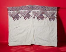 Vintage 1960s Handmade Embroidered Zippered Poncho Cape Boho Hippie Festival