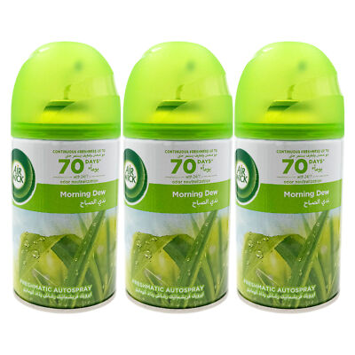 3x Air Wick Lufterfrischer Nachfüller Freshmatic Max Morgentau 250ml