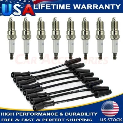 8pcs 41-110 Spark Plugs & 9748UU Wires Set For Chevy GMC 4.8L 5.3L 6.0L US - Image 1 of 4
