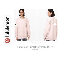 Lululemon Perfectly Oversized Crew Pullover. Pale Pink Size 12