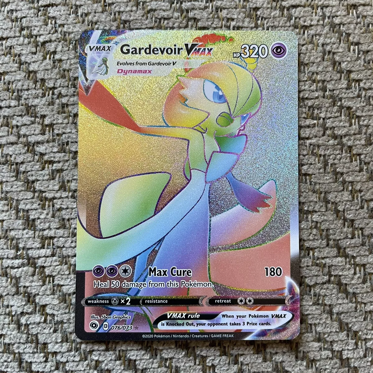 Gold Rainbow Gardevoir Vmax Pokemon Card Champions Path 76/73 