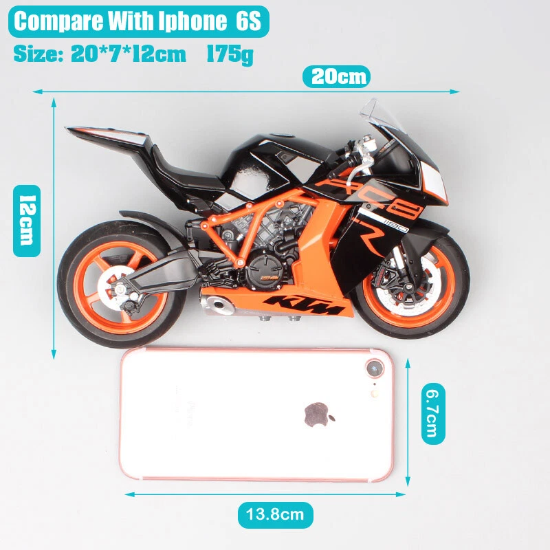 Welly 1:10 Scale Big KTM 1190 RC8 R Sport Bike Plastic Toy Vehicle Motorcycle - Image 3 of 4