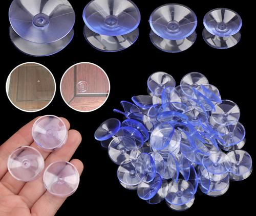 Clear Double Sided Suction Cups Plastic Non-slip Sucker Pads Glass Table Top - Bild 1 von 6