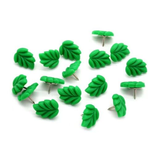 50pcs/set Plastic Push Pins Thumb Tacks Green Leaves Shape Decorative Studs - Picture 8 of 11