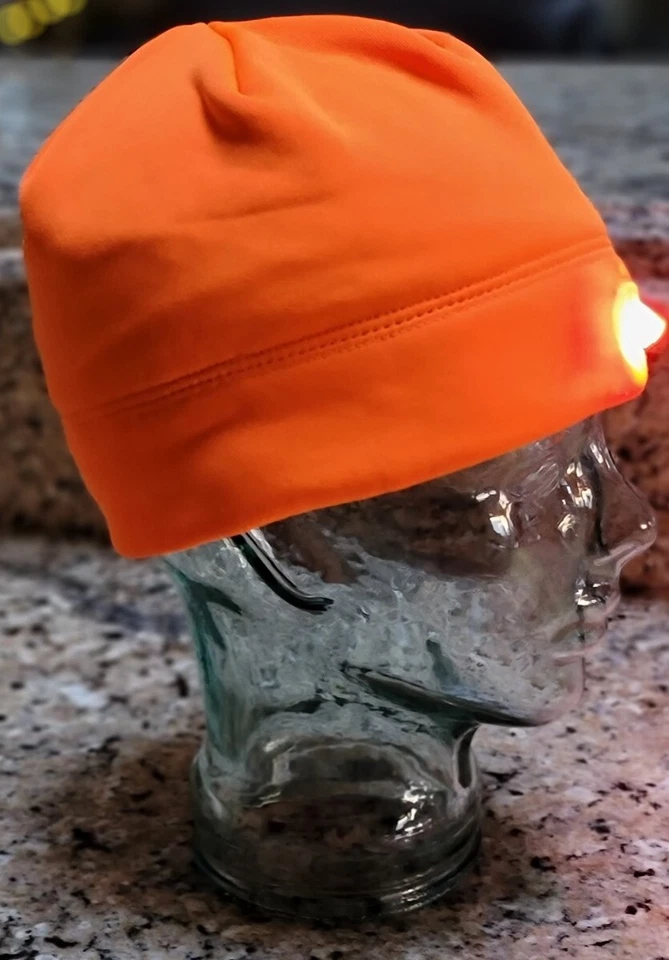Powercap LED BEANIE шляпа крышка руки бесплатный светодиодный свет охоты яркий оранжевый EUC - Изображение 3 из 4