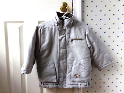 FLAW Mayoral Jacket Vtg See Size 2 Boys Girls Vtg Quilted Lining Full Zip Gray $