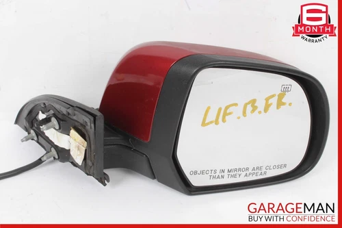 11-12 Nissan Leaf Front Right Passenger Side Door Rear View Mirror Red OEM