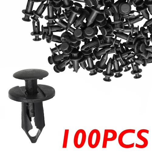 100x 8mm Bumper Clips Auto Car Hole Plastic Rivets Fastener Fender Push Pin NEW - Bild 2 von 2