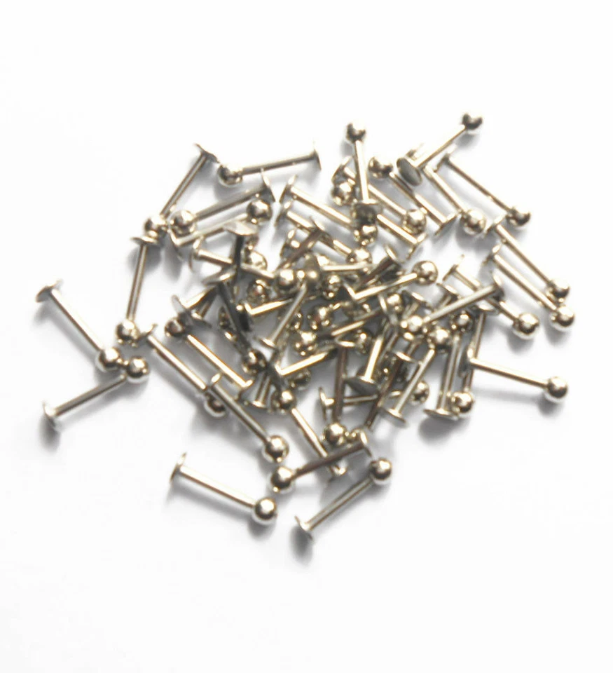 10PCS 14Size Surgical Steel Bar - Lip Wear Nail Nose Septum Ear Ring Various - Image 4 of 4