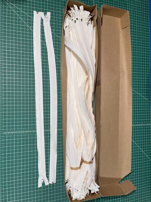 Qty 100 YKK 26'' Coil #3 7/16 Open ended color 841 White CFOL-456 DA Zippers