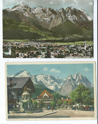 Postcard 2 pieces Garmisch Partenkirchen