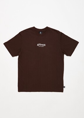 BNWT Afends - Spaced - Create Not Destroy - Men's Recycled Retro Brown T-Shirt