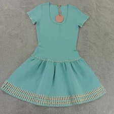 Alexis Dress Womens Small Turquoise Blue Lorie