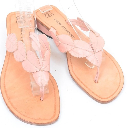 Athena Alexander Hand-Made Pink Leather Thong Sandal Flip Flop Size 8 - Picture 7 of 8