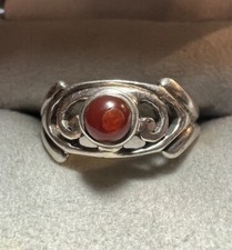 Antique Sterling Silver 925 - Carnelian Ring Sz 5.75 8898