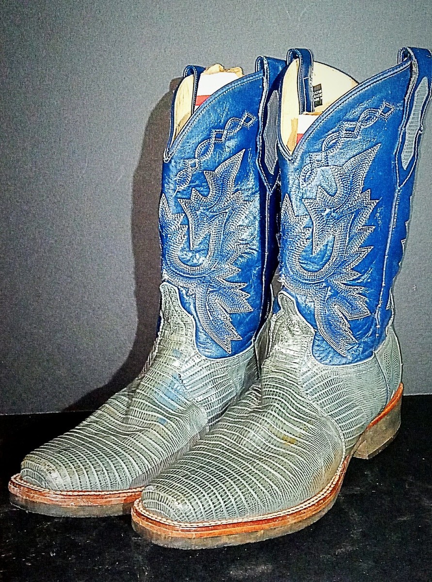 DAN POST Women's 2-Tone Blue/Grey Iguana Boots US 9M Style DPP498 - Main Image