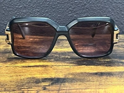 Cazal Mod 623 Vintage West Germany Brille Matt Schwarz Gold Details 80er Oversize - Bild 1 von 4