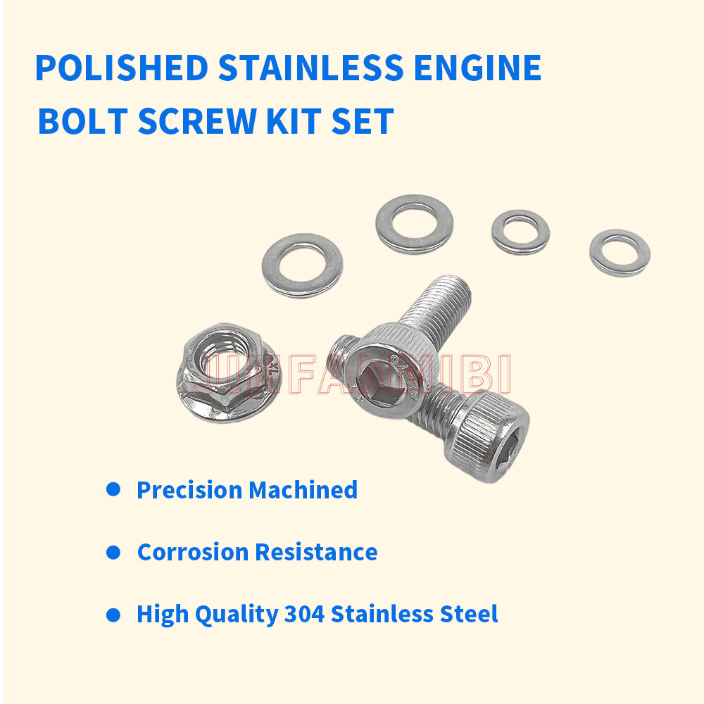 Stainless Steel Engine Bolt Screw Kit For Honda Sportrax TRX400EX / TRX400X – Polished Silver