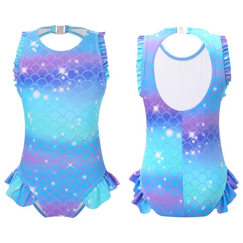 Kids Girls Swimsuit Beach Leotard Rash Guard Bodysuit Holiday Jumpsuit Summer - Picture 11 of 23