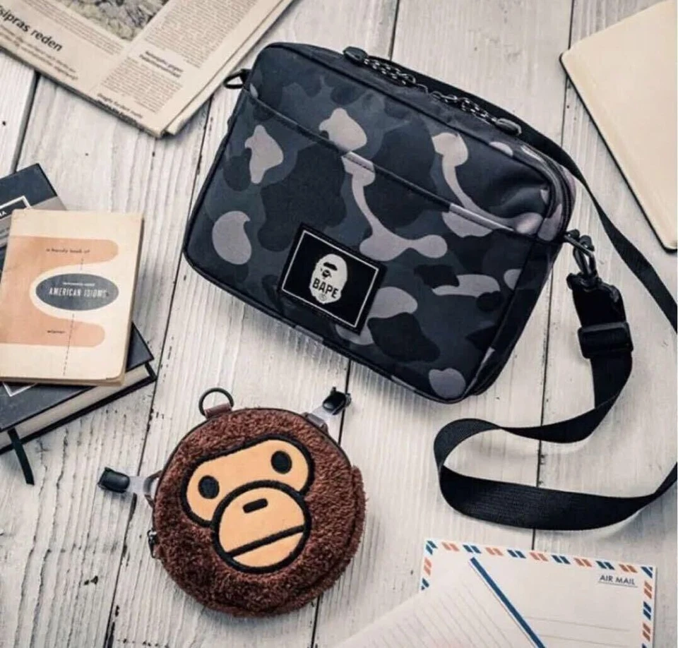 FOR Bathing Ape BAPE ABC Camo Shoulder Bag Crossbody BABY MILO Pouch set Novelty - Image 3 of 4