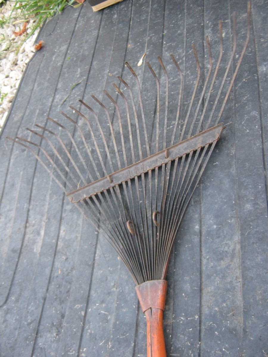 Antique Rake Wood Miniature Antique Garden Rake Grandpa's Doll House