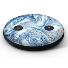 Vinyl Decal Skin for Amazon Echo Input - Blue Gold Marble