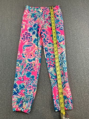 Lilly Pulitzer Jogger Pants Girls Size Medium (6-7) Pink Fun Pattern Lightweight - Picture 12 of 15