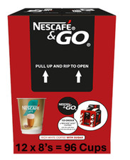 Nescafe &Go Gold Latte Milky Coffee  12 x 8 x 12oz Cups FULL CASE or 1 Sleeve