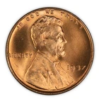 1937 Lincoln Cent ANACS MS 66 RED