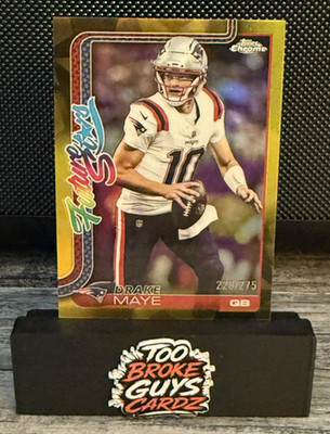 Topps 2025 Chrome Future Stars Drake Maye FS-7 Yellow Refractor 228/275