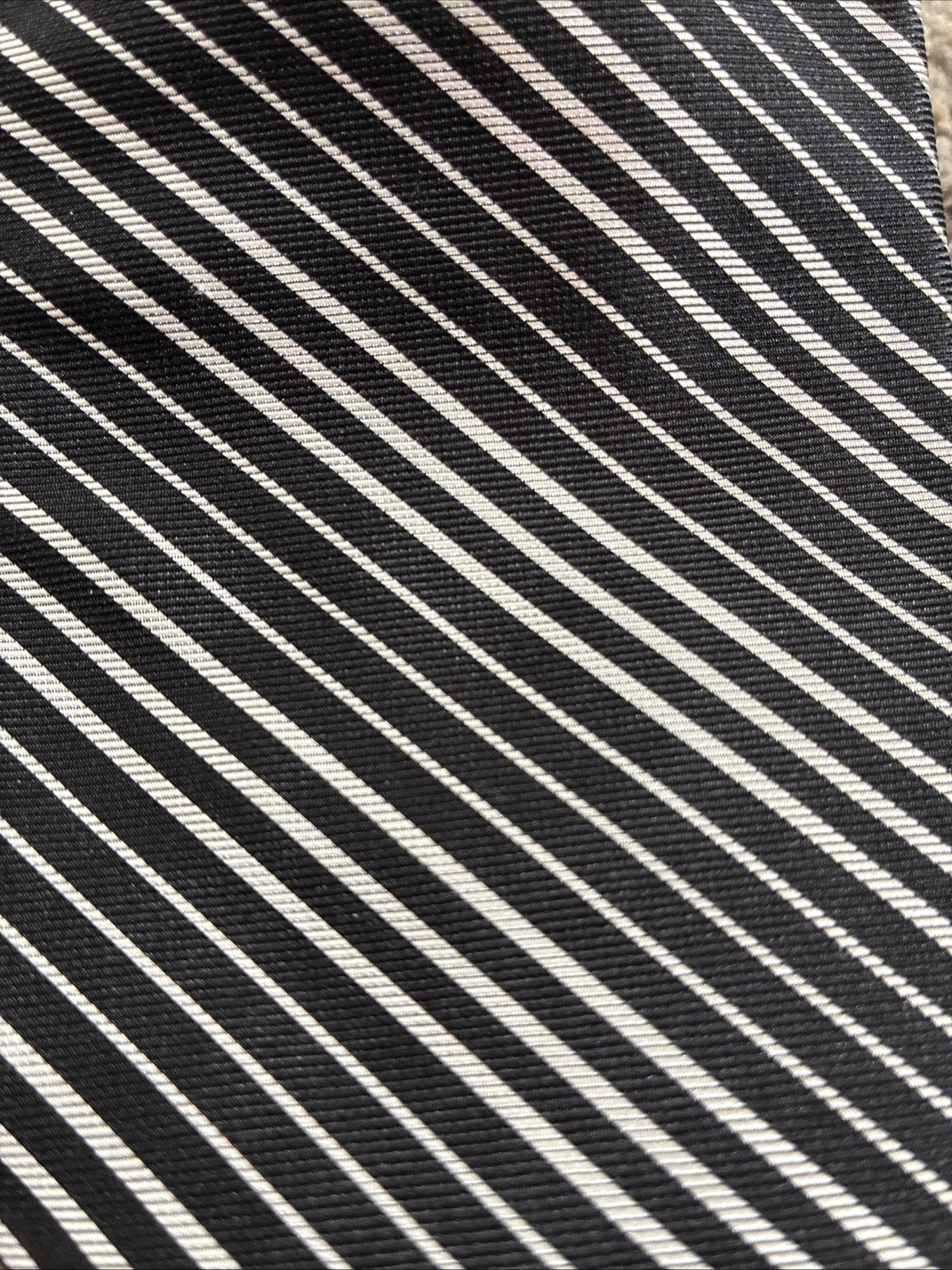 Express Design Studio Silver Black Striped Silk M… - image 2