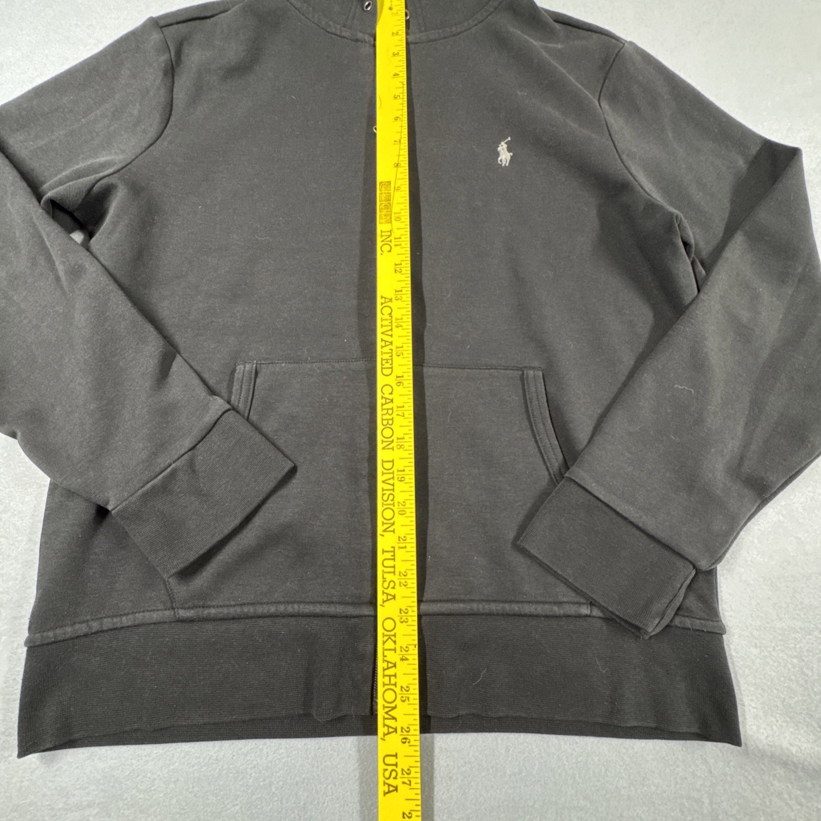 Polo Ralph Lauren giacca cappuccio grande nero bianco pony logo uomo full zip