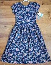 Alison J Midi Dress Womens 8 Petite Vintage Floral Cottagecore USA 80's 90's NEW