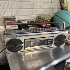 RARE Vtg SANYO M7100K Stereo Cassette Recorder Boombox Tape Player Radio READ 