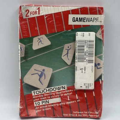 New Sealed Touchdown & 10 Pin Commodore 64/128 Arcade Games 5.25'' Diskette NIB