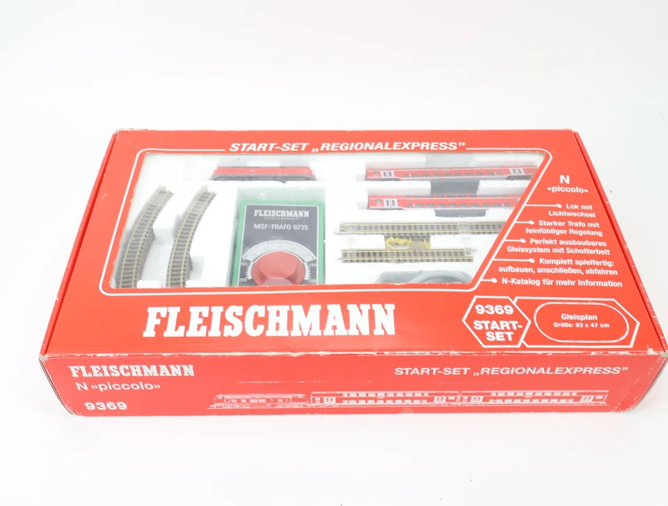 Fleischmann N 9369 Startset 17tlg "Regionalexpress" m. Gleisen + Trafo / Digital