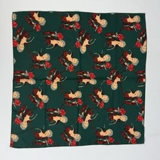 Vintage Woman  s Scarf Green Woman With Flowers Floral 20 1/2  x 20 1/2  