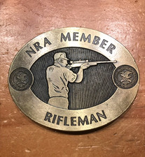 VINTAGE CLASSIC NRA MEMBER RIFLEMAN BELT BUCKLE
