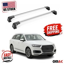 Roof Rack Cross Bars Carrier Aluminium For Audi Q7 2017-2026 Gray 2 Pcs