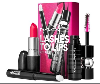 NEW MAC Lashes To Lips Kit 3pc In Pink 